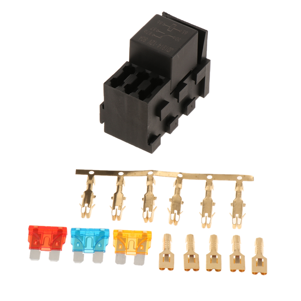 Waterproof Relay/Fuse Block for Automotive and Marine [1-Slot Relay Holder] [3-Slot Blade Fuse Holder]