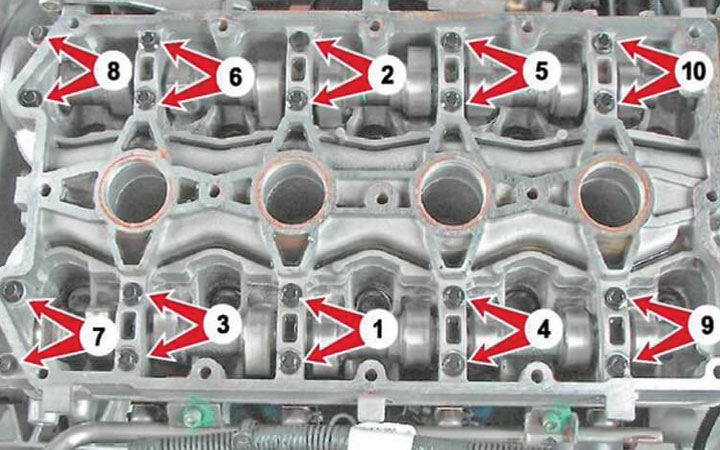 Схема затяжки гбц ваз 2110 16 клапанов