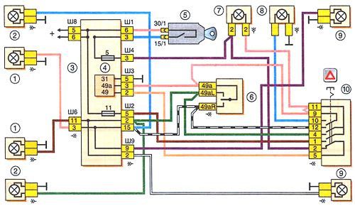 Схема аварийной сигнализации ваз 2110
