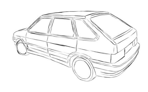 Ваз 2112 рисунок карандашом